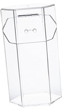 DECOMELODY Organizador Maquillaje Acrílico Hexagonal con Tapa Antidespolvoreo Cubo Almacenamiento Cosméticos y Joyería con Perlas Blancas Práctico y Duradero para Escritorio