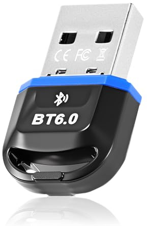 Pixelure Adattatore Bluetooth 6.0 per PC, Adattatore USB Bluetooth con Windows 11/10/8.1 per PC desktop/laptop/cuffie/tastiera/mouse/Bluetooth stereo