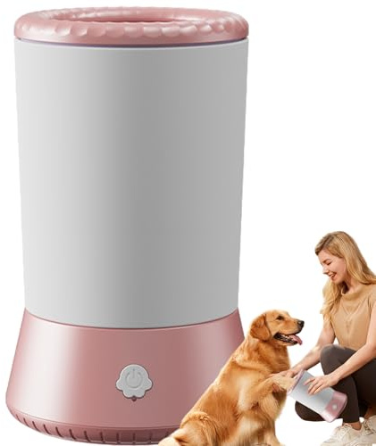 Automatisk hundtassrengörare – ABS, 6,69 x 4,17 x 3,78, hundklo vård mild | silikonborst | elektrisk roterande borste tassbricka, klovård för hundar, hemma utomhuspromenader,