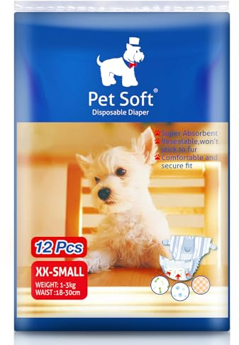 Pet Soft Dog Diapers Female - Disposable Puppy Diapers, Cat Diaper 72pcs XXSmall