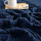 EMME Baumwolldecke Musselin Decke Erwachsene, 152 x 203 cm, 6-Layer, Sofadecken Atmungsaktive Weiche Decke Alle Jahreszeiten Vorgewaschen Couch Decken Baumwolle Tagesdecke,Navy blau