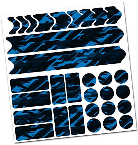 AlphaShield Bicycle Frame Protection Chain Stays Protection Film Sticker Frame Protection Carbon MTB BMX Paint Protection Film R159 R161 (16 Future Neon Blue)