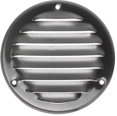 Ø 100mm Redonda Metalica Rejilla de Ventilación con Mosquitera - Acero Inoxidable