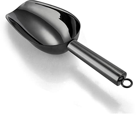 TEAMFAR Pelle à glace noire - En acier inoxydable - Pour bar, cuisine, buffet, fête, qualité supérieure - Passe au lave-vaisselle