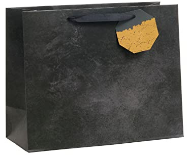 UK Greetings | Large Gift Bag | Party Bags for Presents | Birthdays/Weddings/Mother's Day | Black Design