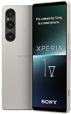 Sony Xperia 1 V Platinum Silver - 6.5 Inch 21:9 Wide 4K HDR OLED - 120Hz Refresh rate -Triple lens(with Next Gen Sensor & ZEISS)- 3.5 mm audio jack - Android 13 - SIM free - Dual SIM hybrid