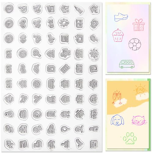 CRASPIRE Planificador Diario Temático Deportes Mini Etiqueta Sello de Goma Transparente Vintage Lindo Sellos de Silicona Transparente Sello Retro para Hacer Tarjetas de Diario DIY Álbumes