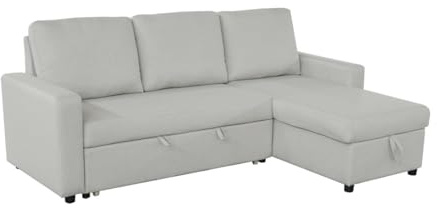 SHIITO | Modelo Play - Sofá 3 Plazas con Chaiselongue y Arcón | Máximo Relax y Confort | 230 x 84 x 96 cm - Color Beige