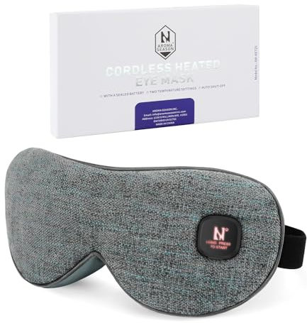 AROMA SEASON Wärmebrille mit Akku ohne Kabel zur Linderung von trockenen Augen, Gerstenkorn, Blepharitis | Waschbar und wiederaufladbar | grau