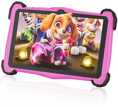 EagleSoar Kids Tablet 2025 Newest Android 14 Octa-core 10GB+64GB/TF 1TB 7 Inch Toddler Tablet with Parental Control Kids APP Pre-Installed Eye Care Mode with 5G WiFi(Pink)