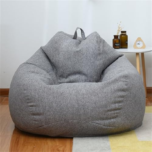 Odot Pouf Poltrona a Sacco, Poltrona Sacco, Sacchetto di Fagioli con Manico, Salotto Bean Bag, per Decorazione della Soggiorno Giardino (Senza Ripieno) (S(70x80cm),Grigio Scuro)