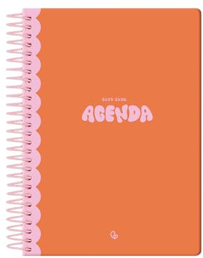 Liderpapel skoldagbok 25–26 spiral klassisk orange dag sida a5 tvåspråkigt papper fsc 70 gr.
