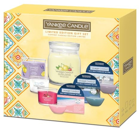 Yankee Candle WOW Signature Geschenkset | 1 Medium Jar, 1 Small Tumbler, 2 Mini Votives & 3 Wax Melts | Duftkerzen Geschenkset für Zuhause