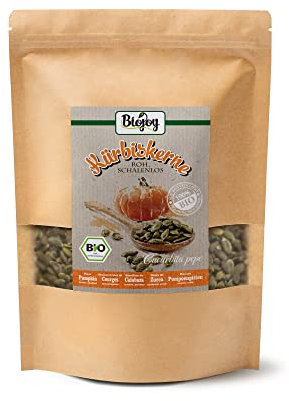 Biojoy Graines de Courge décortiquées BIO (1 kg), graines de citrouilles crues