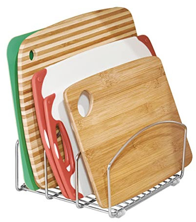 iDesign 48710EU Classico Kochgeschirr-Organizer für Schneidbretter und Backbleche - 20,32 cm, Chrom, Steel, Chrome, 21,3 x 25,2 x 14,1 cm