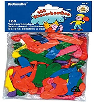 Amscan 6437 - Wasserbomben, 100 Stück, farbig sortiert, Multicolored (Orange, Lila, Gelb, Blau, Rot, Grün, Pink)