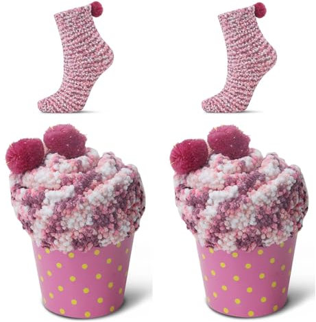 JARSEEN 2 Coffret Cadeau Noel Chaussettes Femme Super Confortables Chaud Douces Mignon Noël (2 Rose, EU 36-42)