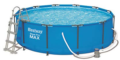Bestway Round Frame Swimming Pool with Filter, Steel Pro Max, 12ft