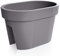 rg-vertrieb Blumentopf Balkonkasten Blumenkasten Geländerkasten Geländertopf Pflanztopf Railing Balkontopf 4 Farben (400 Grau)