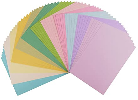 Vaessen Creative 2927-301 Florence Cardstock papper, färgblandning vår, 216 gram/m², DIN A4, 60 stycken, textur, för scrapbooking, korttillverkning, stansning och andra pappershantverk, multi