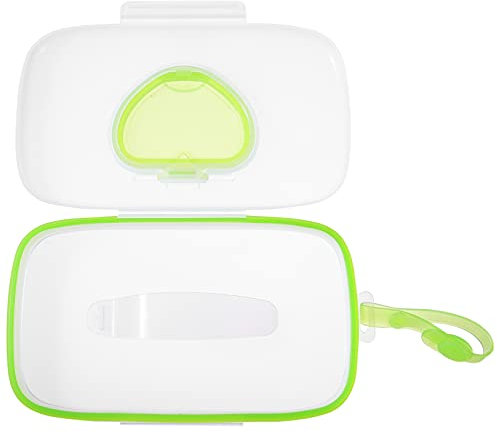 HEALLILY Feuchttücher Box Tragbar Nachfüllbar Dünne Feuchttücher Spender Kinder Tücher Fall Tücherbox Toilettenpapier Box Serviettenbox mit Deckel Schnalle für Outdoor Reise Auto 2 Stück Grün