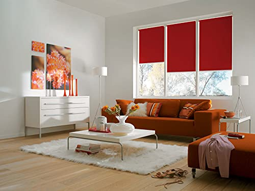 sunlines Estor Enrollable con batería, poliéster, Color Rojo, 110 x 180 cm