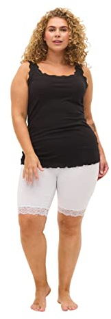 Zizzi Damen Große Größen Fahrradshorts Spitzensaum Gr. Gr M Bright White