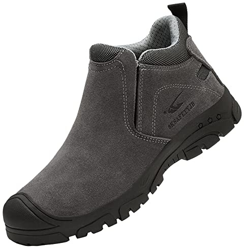 Letuwj Scarpe da lavoro speciali per saldatori Scarpe da lavoro anti-rottura e anti-foratura, Grigio, 42 1/3 EU