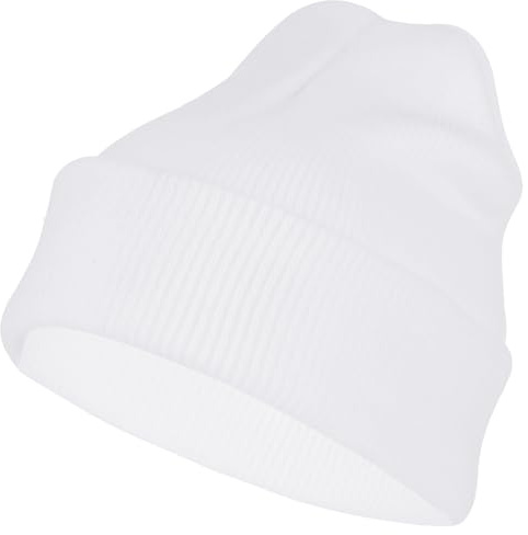 Gorro de Invierno para Hombres y Mujeres, Gorros de Invierno, Gorro clásico, Gorros de Punto de Invierno, Gorro de Lana elástico Suave para Deportes al Aire Libre, Esquí (Blanco)