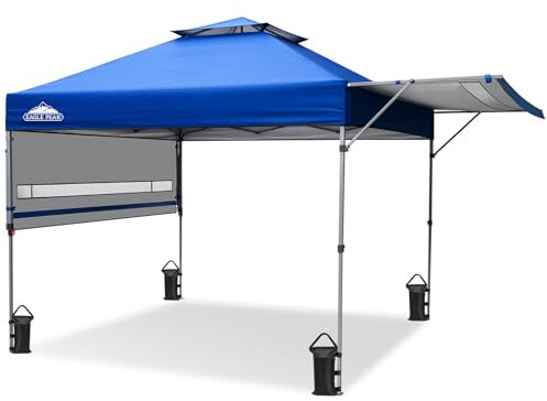 EAGLE PEAK 5x3m Pop up Pavillon Baldachin Zelt im Freien Instant Baldachin Shelter mit verstellbaren doppelten halben Markisen, Himmelblau