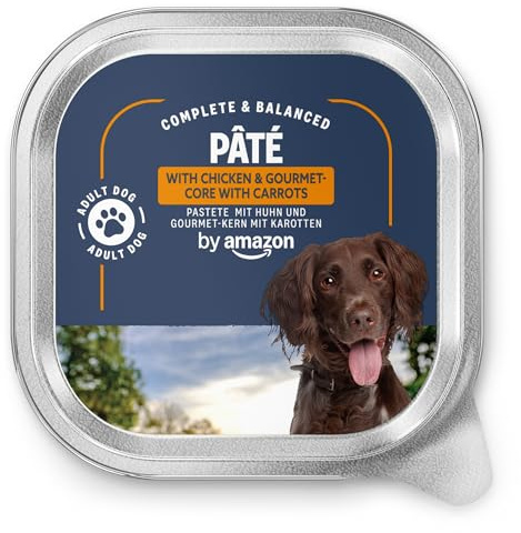 by Amazon Lot de 20 Paquets de Nourriture pour Chien, pâtée au Poulet et Gourmet-Core aux Carottes et aux pâtes, 300 g (Anciennement Lifelong !)