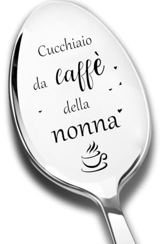 Cucchiai da caffè incisi, Cucchiaio da caffè della nonna, Cucchiai da tè in acciaio inossidabile, Regali per la nonna, Nonno, regalo di compleanno, regalo di festa della mamma, regalo di Capodanno