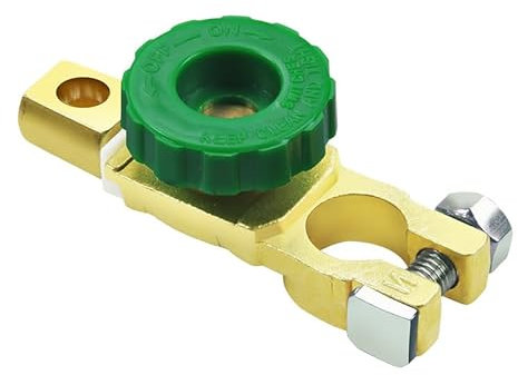 2 Pièces Interrupteur de Déconnexion Universel pour Batterie, Cosse Batterie Voiture Déconnexion Interrupteurs, Coupe Circuit Batterie 12V/ 24V Connecteur Batterie avec Bouton Vert pour Moto,Voiture