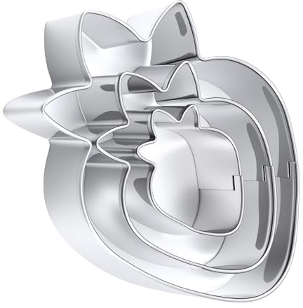 Sibba 3 Size Strawberry Cookie Cutters Metal Sandwich Fondant Cookie Fruit Cutter Shapes Stainless Steel Small Biscuit Cutter Molds Cake Mold Christmas Cookies Baking Tool for Sugar Craft Candy Making