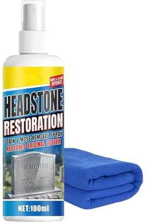 Detergente per cimiteri, spray per il restauro della pietra, 100 ml, spray per la pulizia delle pietre, per granito, calcare per esterni, cimitero, tomba monumento