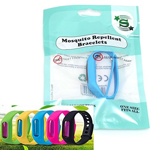 SHATCHI Natural Repellent Mosquito Insect Bracelet Non Toxic Deet-Free Band Soft Rubber Material, Multi, One Size