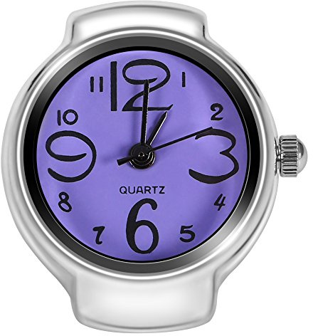 Reloj de Dedo, Anillo Reloj Anal¨®gico de Cuarzo Unisex Dise?o Redondo para Mujer y Hombre (P¨²rpura)