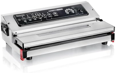 Magic Vac, Jumbo 30 Premium, Macchina Sottovuoto Alimenti Heavy Duty in Acciaio Inox, Ideale per Sacchetti Sottovuoto, Contenitori e Marinatura, Kit Sottovuoto Alimenti, Brevettata, Made in Italy
