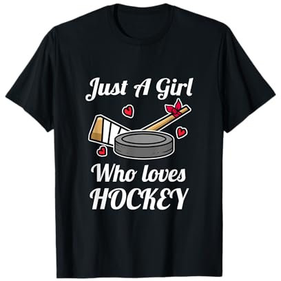 Just A Girl Who Loves Hockey Lustiges Ice Hockey Girl T-Shirt