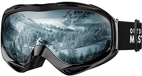 OutdoorMaster OTG Ski Goggles - Over Glasses Ski/Snowboard Goggles for Men, Women & Youth - 100% UV Protection (Light Blue VLT80%)