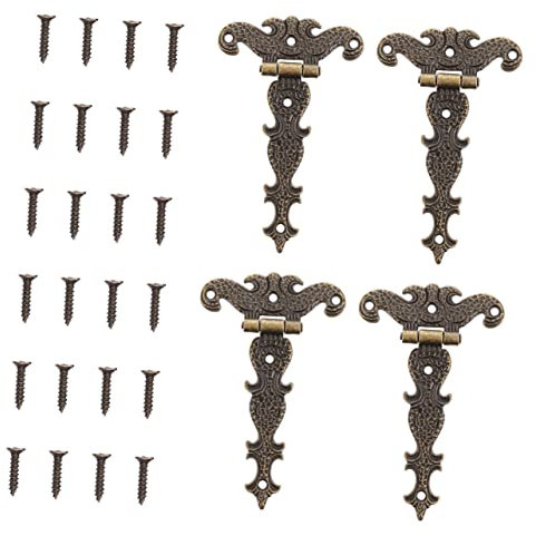jojofuny 4pcs Vintage Zinc Alloy Hinges for Shed Doors Rustproof Butt Hinges for Box Cupboards