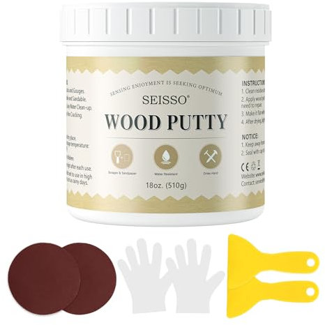 SEISSO 500g Masilla de Madera Blanca, Reparadora para Tapagrietas Rellenar Agujeros Profundos y Arañazos en Muebles
