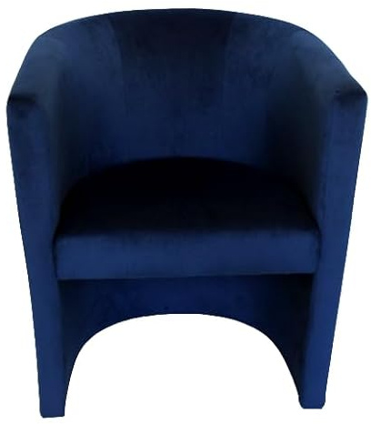 MartHome Cocktailsessel Club Tom Velour - Fauteuil pour Salon, Bureau, hôtel - Siège, Meuble d'hôtel Fauteuil rembourré Club (Bleu Marine)