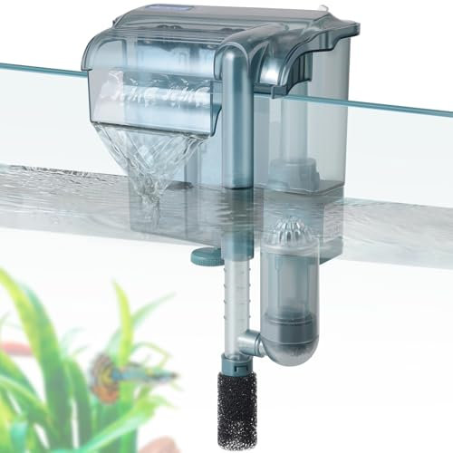 FEDOUR Leiser Aquarium Filter, 350LPH Aquarien Außenfilter, 3W Einstellbarer Aquarienfilter für 10-30L Aquarium, mit Schwimmerventil und Verlängertem Einlassrohr