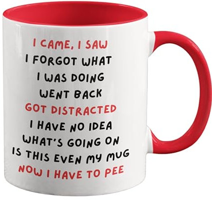 Cheeky Chops I Came I Saw I Forgot Mug - Birthday Christmas Funny Gift Present Novelty for Mum Dad Friend Sister Brother Grandparents for Him Her Secret Santa Funny Quotes Coffee Mug (Red)