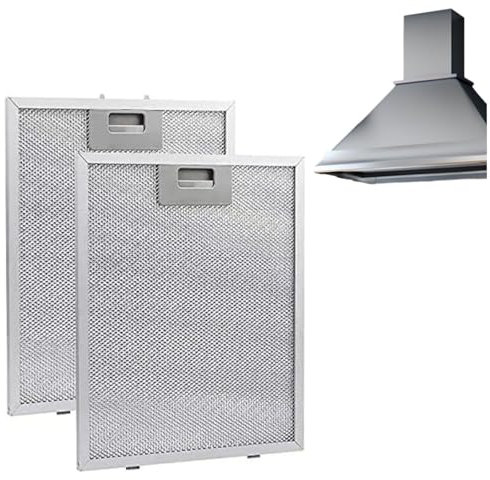 Générique Lot de 2 filtres argentés pour hotte aspirante - 305 x 267 x 9 mm - Filtre à Graisse métallique de Rechange - Grille en Aluminium pour hotte aspirante de Cuisine