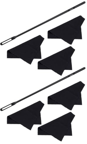 Toyvian Kit Pulizia Flauto 8 Pezzi Asta in Plastica e Tessuti Neri la Cura Efficiente Prima e Dopo le Esibizioni Musicali