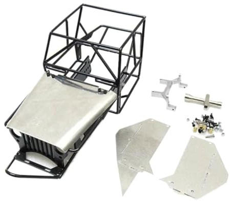 For WPL C14 C24 C24-1 1/16 Full Tube Frame Metal For Chassis Body Roll Cage RC For Buggy Car Upgrade Accessories RC Crawler Frame(Black)