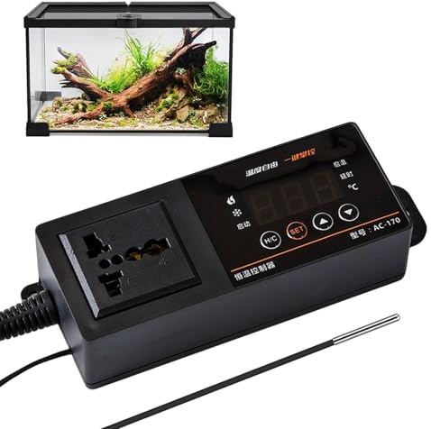 Termostato digital para reptiles, pantalla LED, accesorio digital para acuario, con, regulador de termostato para reptiles, para terrario, serpientes, pollos, cangrejos ermitaños, cangrejos