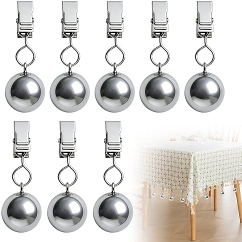 HOVCEH 8 Supporto per Tovaglie, 56g Set di Pesi per Tovaglia, Materiale in Acciaio al Carbonio Pesi per Tovaglie Pesanti, Pesi per Tovaglia da Esterno Antivento Adatto per Uso Interno ed Esterno